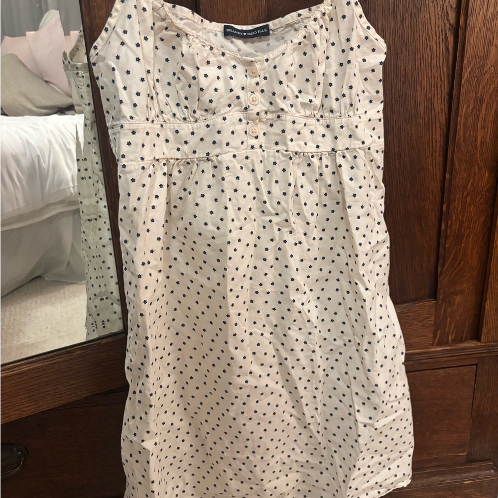 Brandy Melville White Polka Dot Mini Dress